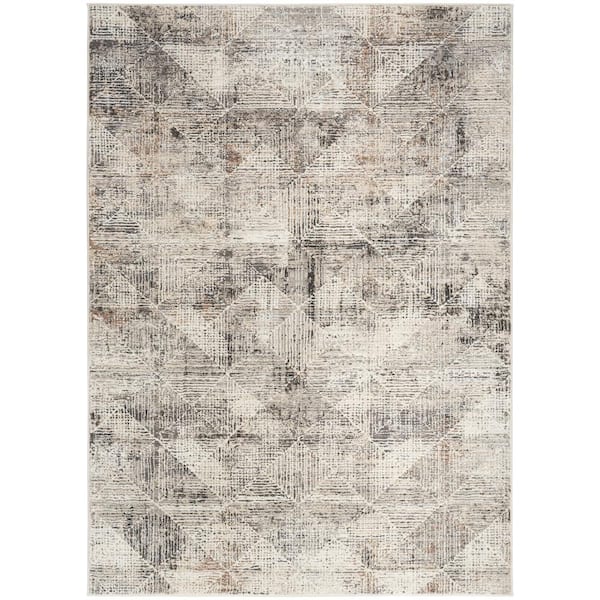 Nourison Eco-Friendly Ivory Multicolor 6 ft. x 9 ft. Abstract Contemporary Area Rug