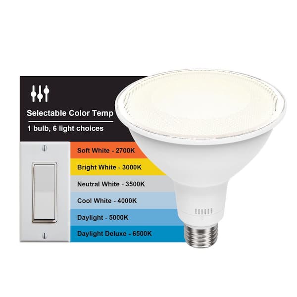 250-Watt Equivalent PAR38 Dimmable LED Spot Light Bulb with Selectable Color Temperature (2-Pack)