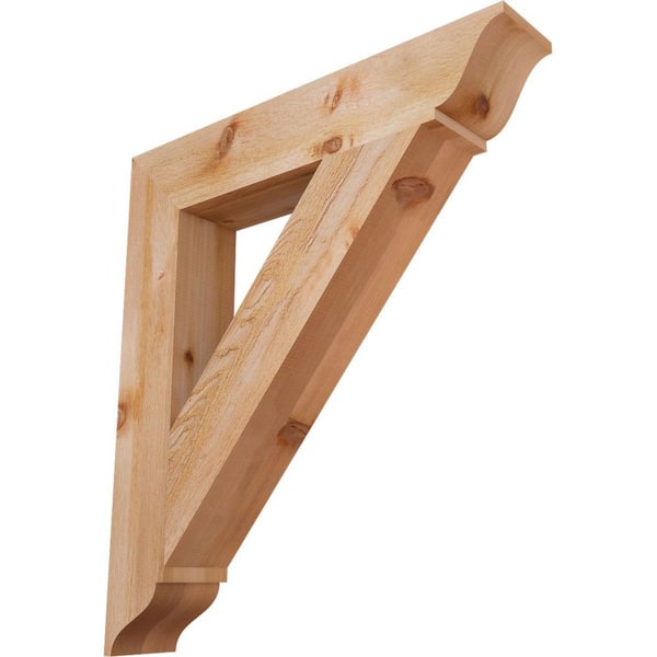 Ekena Millwork 6 in. x 38 in. x 34 in. Western Red Cedar Traditional Rough Sawn Bracket