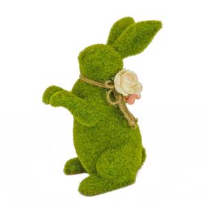 10 in. Green Moss Easter Bunny with Flower