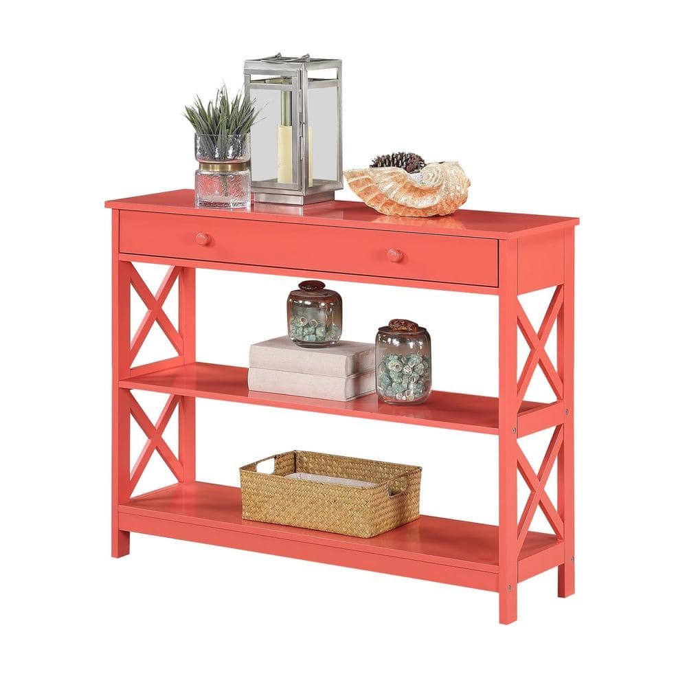 Oxford Coral 40" Wood Console Table with Storage