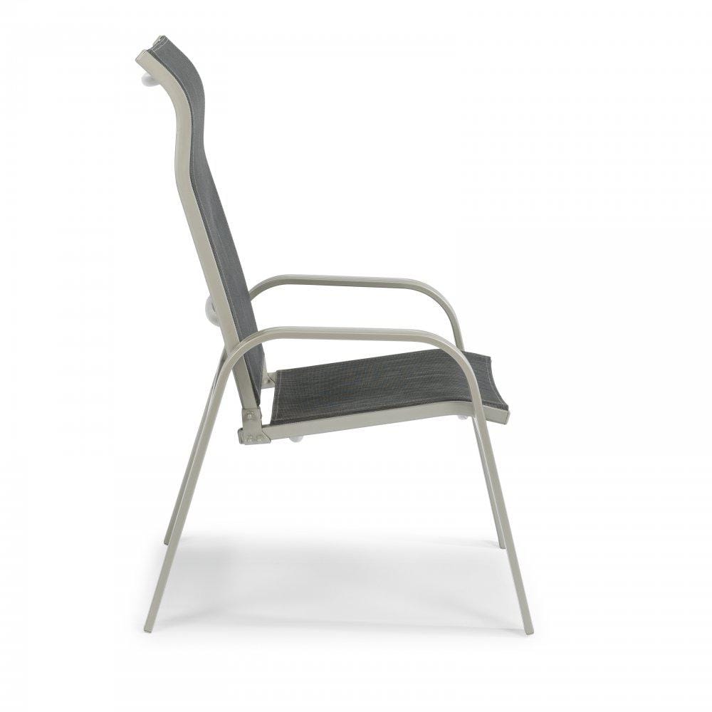 Captiva Gray Aluminum Contoured Sling Outdoor Dining Chair Pair