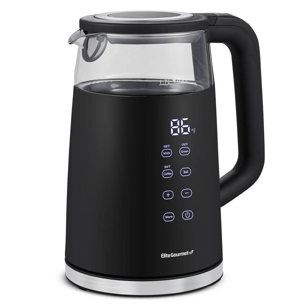 Chefman 1.7L Cordless Glass Electric Kettle with Removable Tea Infuser  1100W