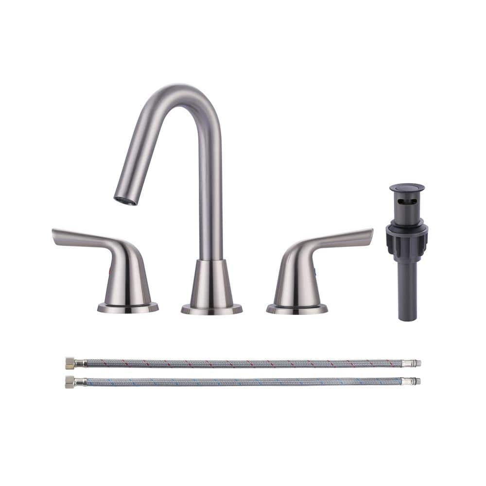 8 in. Widespread Double Handle Bathroom Faucet in Brushed Nickel price history on PriceWatchPro