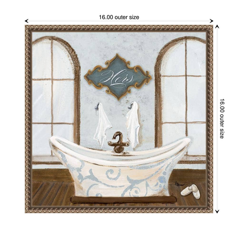 Gina Ritter Villa Bath I Bronze Framed Canvas Print