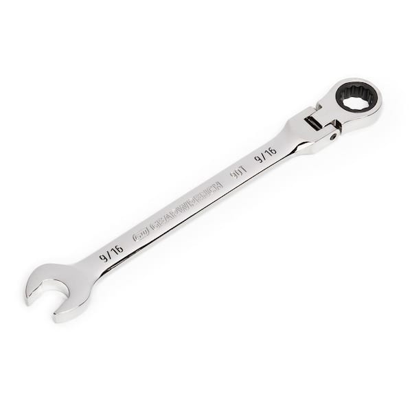 GEARWRENCH 9/16 in. SAE 90-Tooth Flex Head Combination Ratcheting Wrench