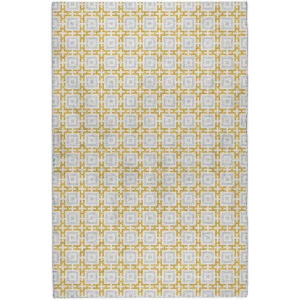 Dream Shag Premium Machine Washable Abstract ADS139 Gold 3 ft. x 5 ft. Area Rug