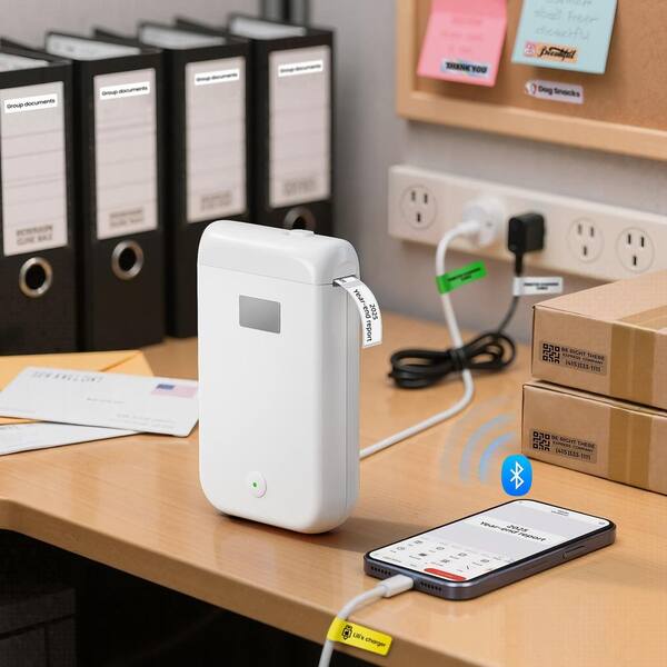 thumbnail image 2 of Portable Label Printer With 210 Pcs Tape Waterproof Labels Mini Inkless Sticker Maker For Kids School Supplies Or Classroom Teachers: Office Electronics 2 of 10