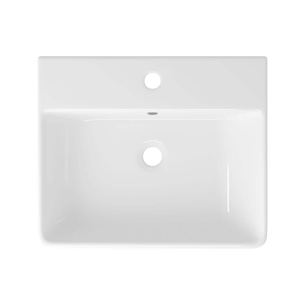 Turner 20" White Ceramic Rectangular Wall-Mount Bathroom Sink