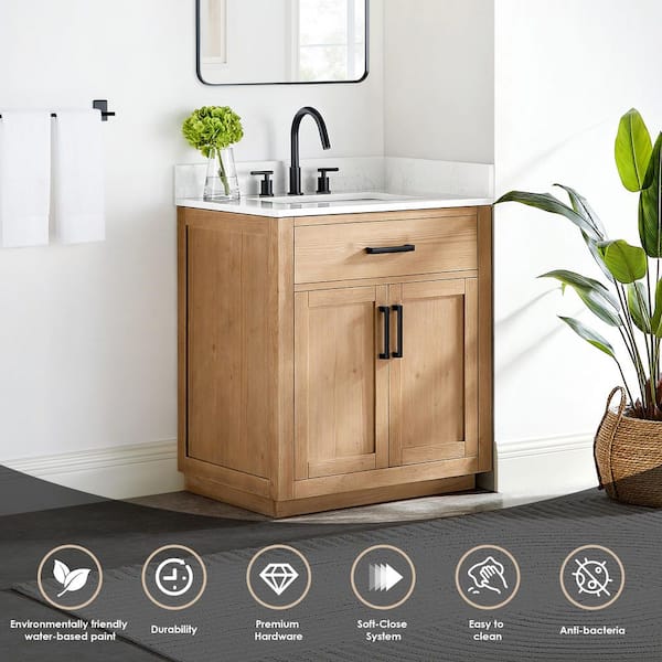 Altair Gavino 30 in. W x 22 in. D x 34 in. H Bath Vanity in Light