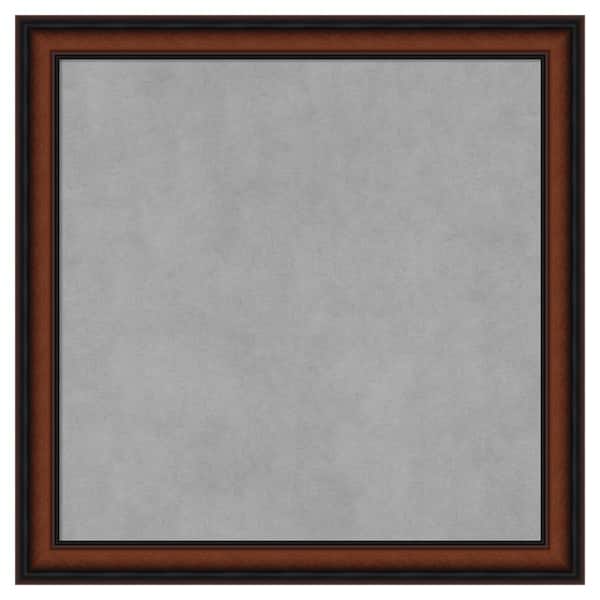 Amanti Art Cyprus Walnut Narrow 23 in. x 23 in. Framed Magnetic Board