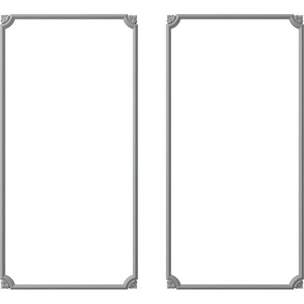 Ekena Millwork 24 in. W x 48 in. H Unfinished Polyurethane Bradford Leaf Panel Moulding Kit (Double Panel)