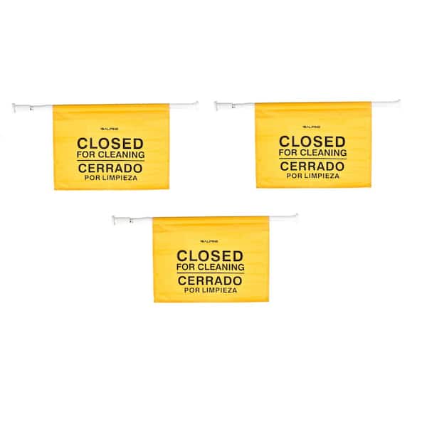 18 in. Safety Wet Floor Hanging Sign with Multi-Lingual Closed for Cleaning Imprint (3-Pack)