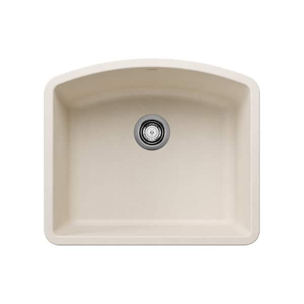 Blanco DIAMOND 24 in. Undermount Single Bowl Soft White Granite Composite Kitchen Sink