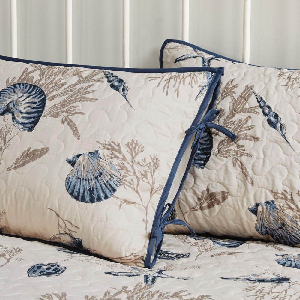 Coastal Blue Microfiber Reversible 6-Piece Daybed Cover Set
