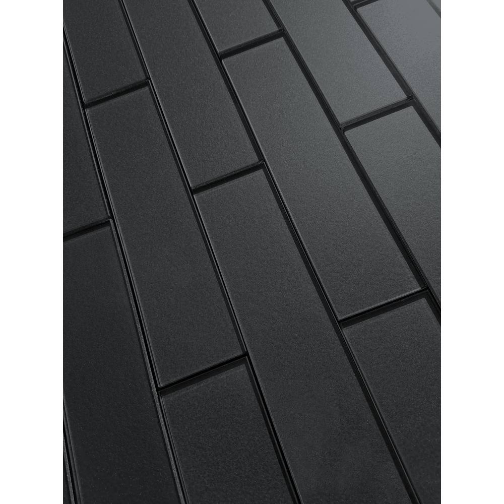 Metallic Gray Glossy 2x8 Glass Subway Wall Tile