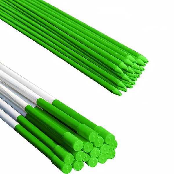 48 in. Solid Reflective Driveway Markers Driveway Poles for Easy Visibility at Night, 1/4 in. Dia Green, (20-pack)