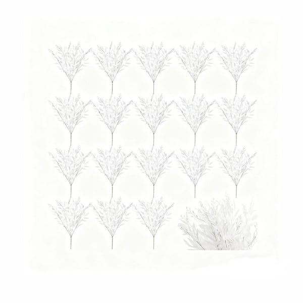 30 Pack 20 in. White Artificial Leaf Willow Leaves Garland Stem