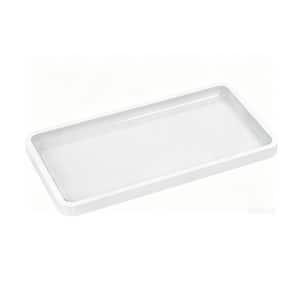 White Ceramic Vanity Tray for Countertop and Dresser Organization