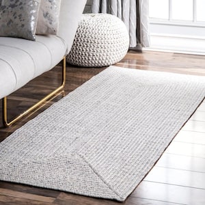 Lefebvre Casual Braided Ivory 3 ft. x 10 ft. Indoor/Outdoor Runner Patio Rug