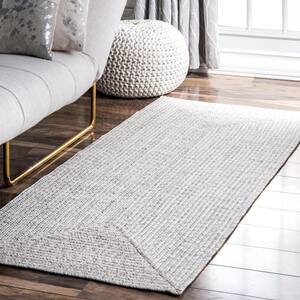 Lefebvre Casual Braided Ivory 3 ft. x 18 ft. Indoor/Outdoor Runner Patio