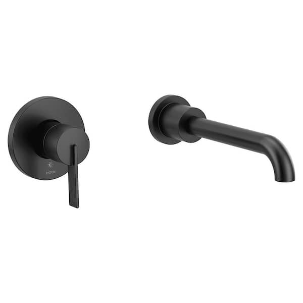 Cia 1 Handle Tub Wall Mount Roman Tub Faucet with Handles in Matte Black
