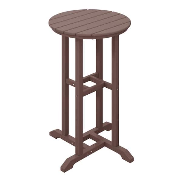 WESTIN OUTDOOR Laguna 24 in. Round Outdoor Dinining HDPE Plastic Counter Height Bistro Table in Dark Brown