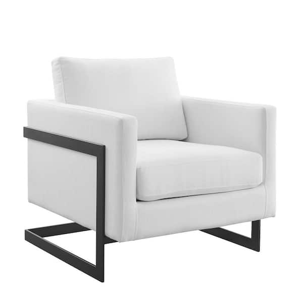 MODWAY Posse Upholstered Fabric Black White Accent Chair