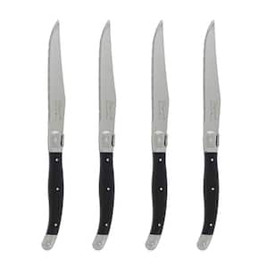 Steak Knife Set of 6, Serrated Steak Knife With Wooden Handle, Professional  Steak Knives, Stainless Steel Cutlery Set, 4×9(W×L)