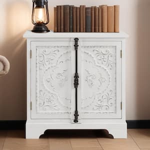 RUSTIC White MDF TOP 31.7 in. Buffet Sideboard