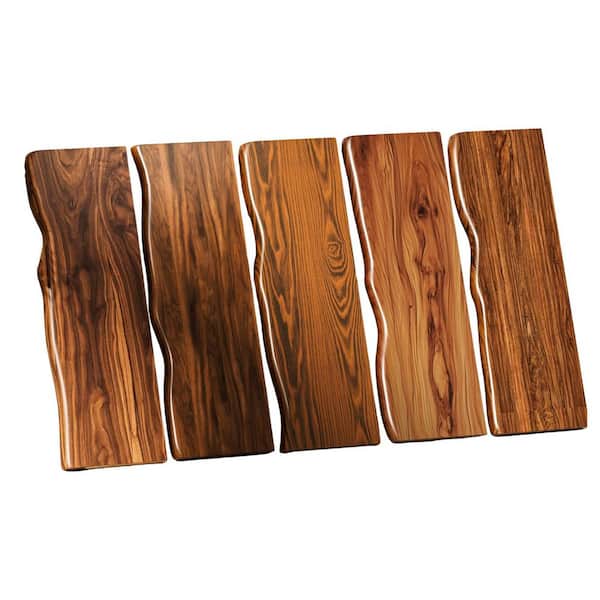 2 Pack 24 in. W x 8 in. D Walnut Solid Pine Wood Decorative Wall Shelf with Unique Natural Grain for Living Room Bedroom