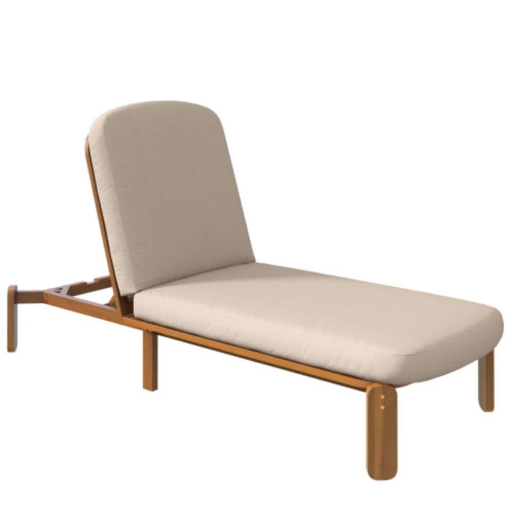 Acacia Wood Outdoor Lounge Chair with Brown Cushions, Water Resistant price history on PriceWatchPro