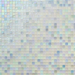 Speckle Glacier White 11.73 in. x 11.73 in. Polished Glass Wall Tile (0.95 sq. ft./Each)