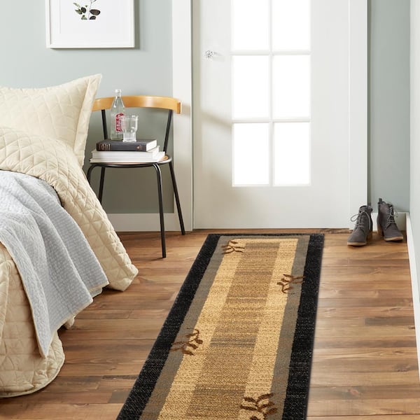 Royalty Clover Black/Blue 2 ft. x 7 ft. Geometric Runner Area Rug