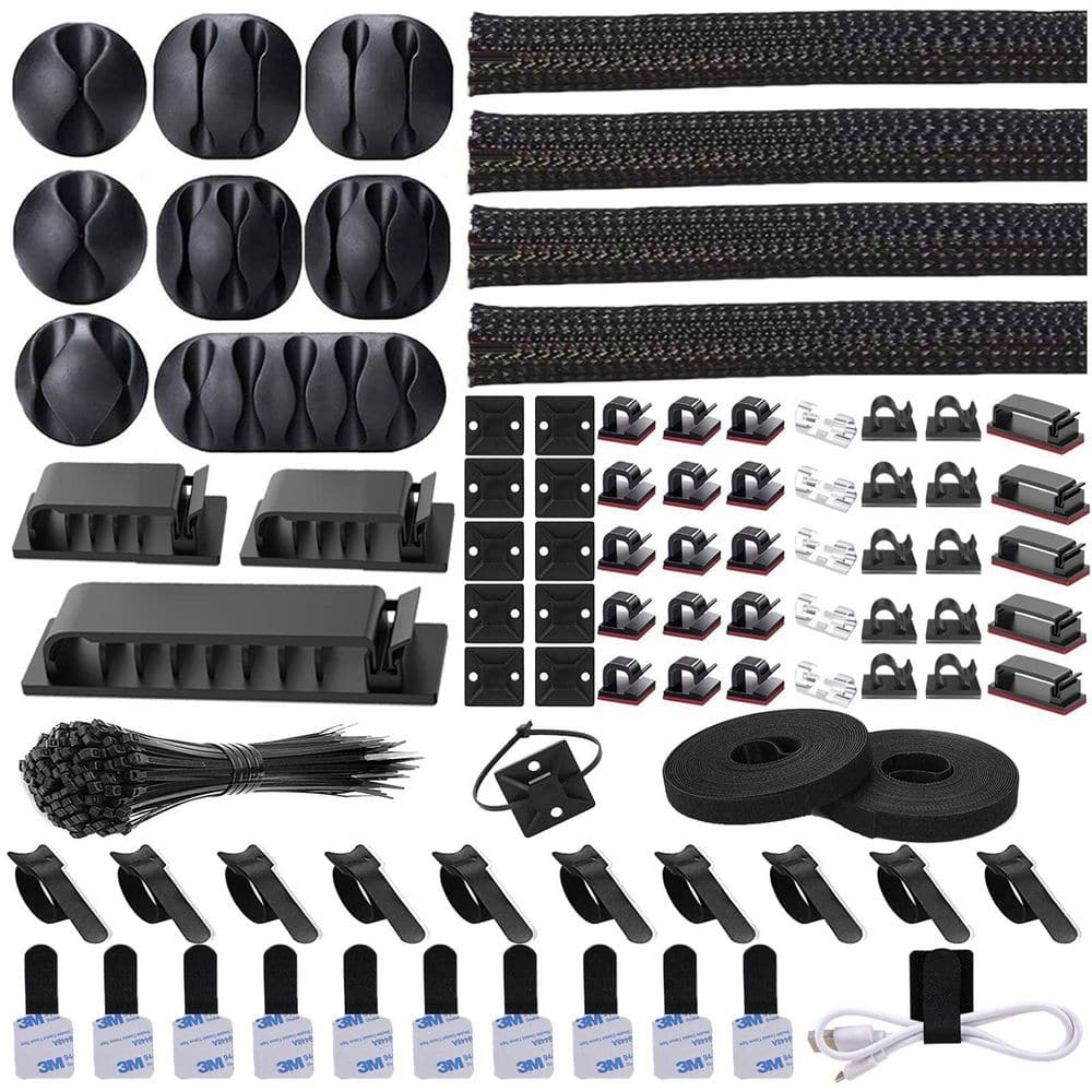 192-Piece Cable Management Kit with 4 Wire Organizer Sleeve, Cable Organizer Straps for Computer, TV and Desk price history on PriceWatchPro