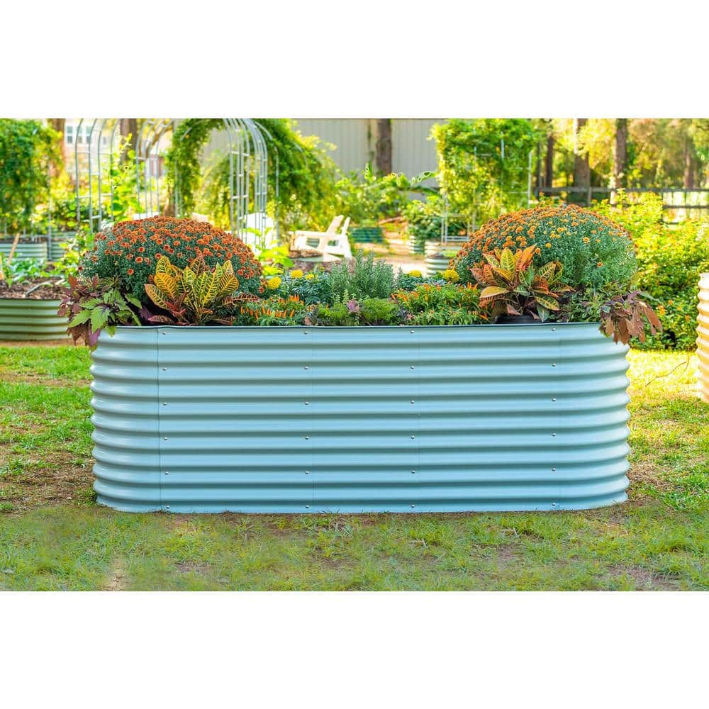 Sky Blue Extra Tall Modular Metal Raised Garden Bed