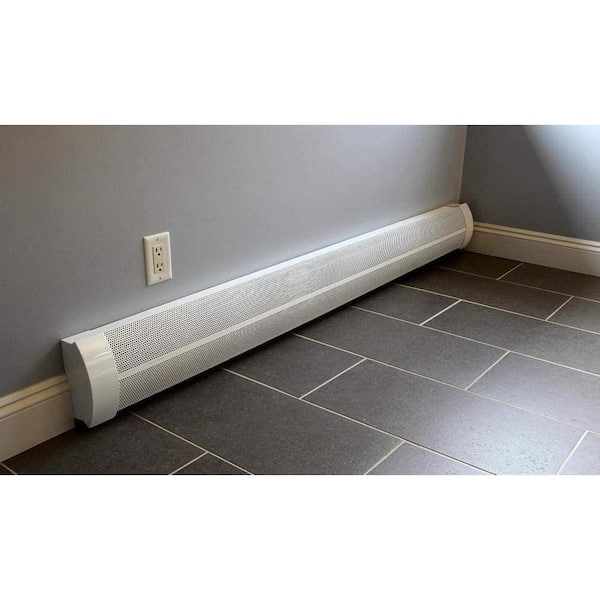 Baseboarders Elliptus Series 5 ft. Galvanized Steel Easy Slip-On Baseboard Heater Cover in White