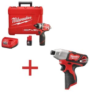 M12 FUEL 12V Lithium-Ion Cordless 1/4 in. Hex 2-Speed Screwdriver Kit with M12 1/4 in. Hex Impact (Tool-Only)