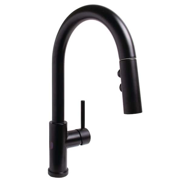 Speakman Neo Single Handle Touchless Pull Down Sprayer Kitchen Faucet in Matte Black