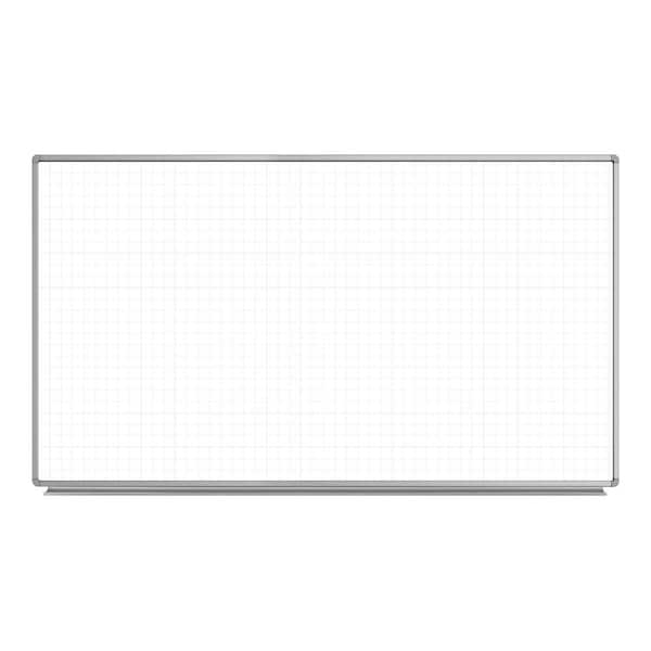Lean Board 72 in. x 40 in. Wall-Mounted Whiteboard Magnetic Ghost Grid White (1-Pack)