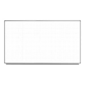 Lean Board 72 in. x 40 in. Wall-Mounted Whiteboard Magnetic Ghost Grid White (1-Pack)