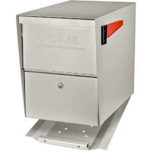 Package Master Locking Post-Mount Mailbox with High Security Reinforced Patented Locking System, Cream White