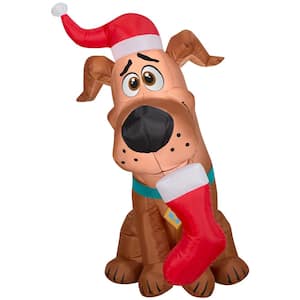 3.5 ft. Tall x 3.3 ft. Wide Airblown-Puppy SCOOB with Stocking-SM-WB
