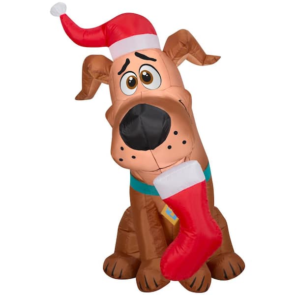 Unbranded 3.5 ft. Tall x 3.3 ft. Wide Airblown-Puppy SCOOB with Stocking-SM-WB
