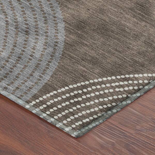 Mayfield Premium Machine Washable Abstract AMF2281 Brown 5 ft. x 7 ft. 6 in. Area Rug