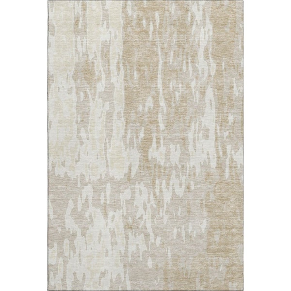 Addison Rugs Mayfield Premium Machine Washable Abstract AMF957 Beige 9 ft. x 12 ft. Area Rug