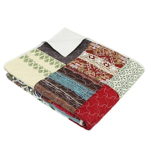 Renee Upcycle Multicolor Traditional 50 in. x 60 in. Cotton Rich Throw Blanket