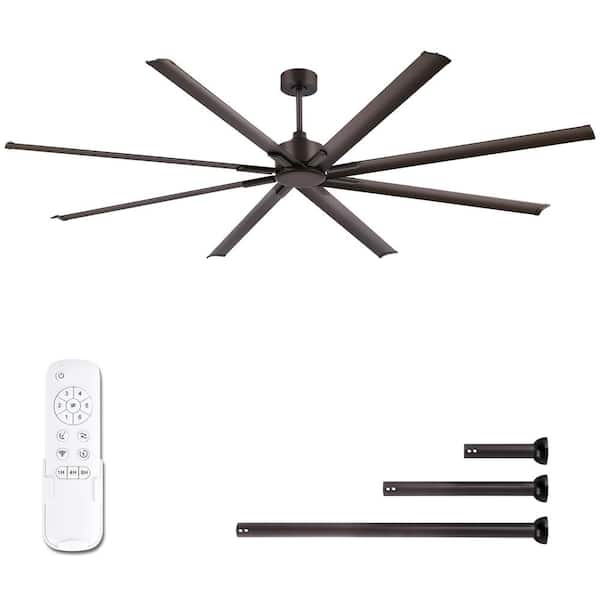 96 in. Indoor/Outdoor 8-Blades Brown Industrial Ceiling Fan with Control Included