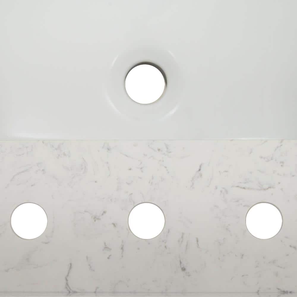 37 in. White Carrara Sky Marble Vanity Top with Undermount Sink