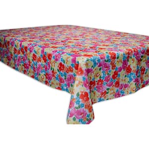 52"X70" Shi Shi Floral 100% Polyester Tablecloth